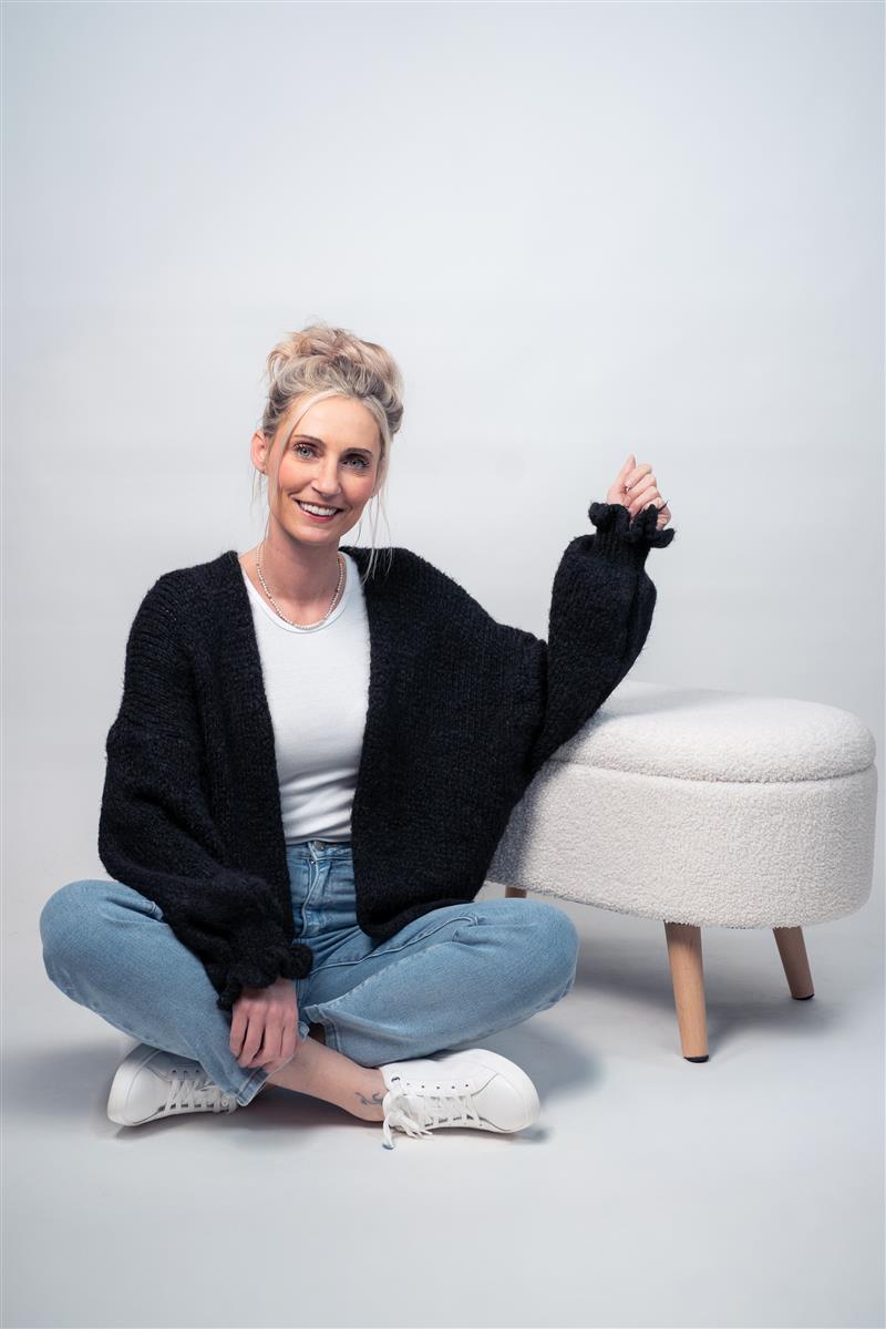Cardigan mit Volant-Ärmeln