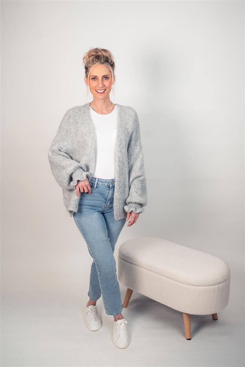 Cardigan mit Volant-Ärmeln