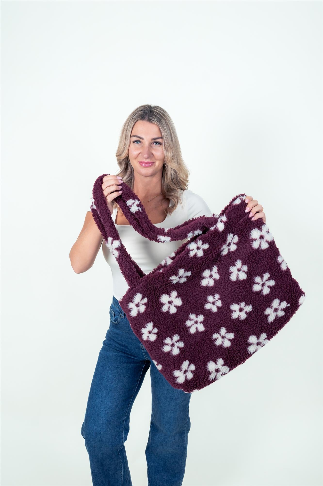 Tasche Teddyfell Blumen