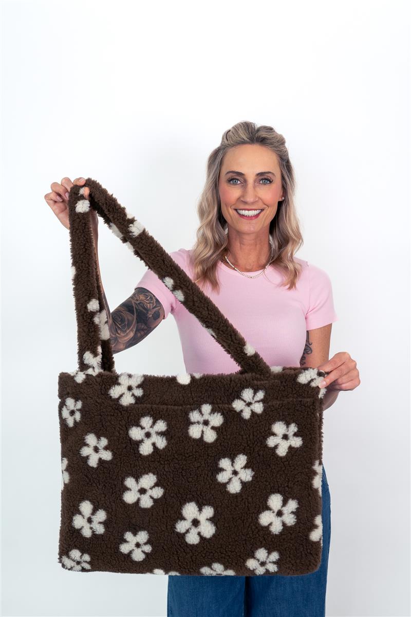 Tasche Teddyfell Blumen