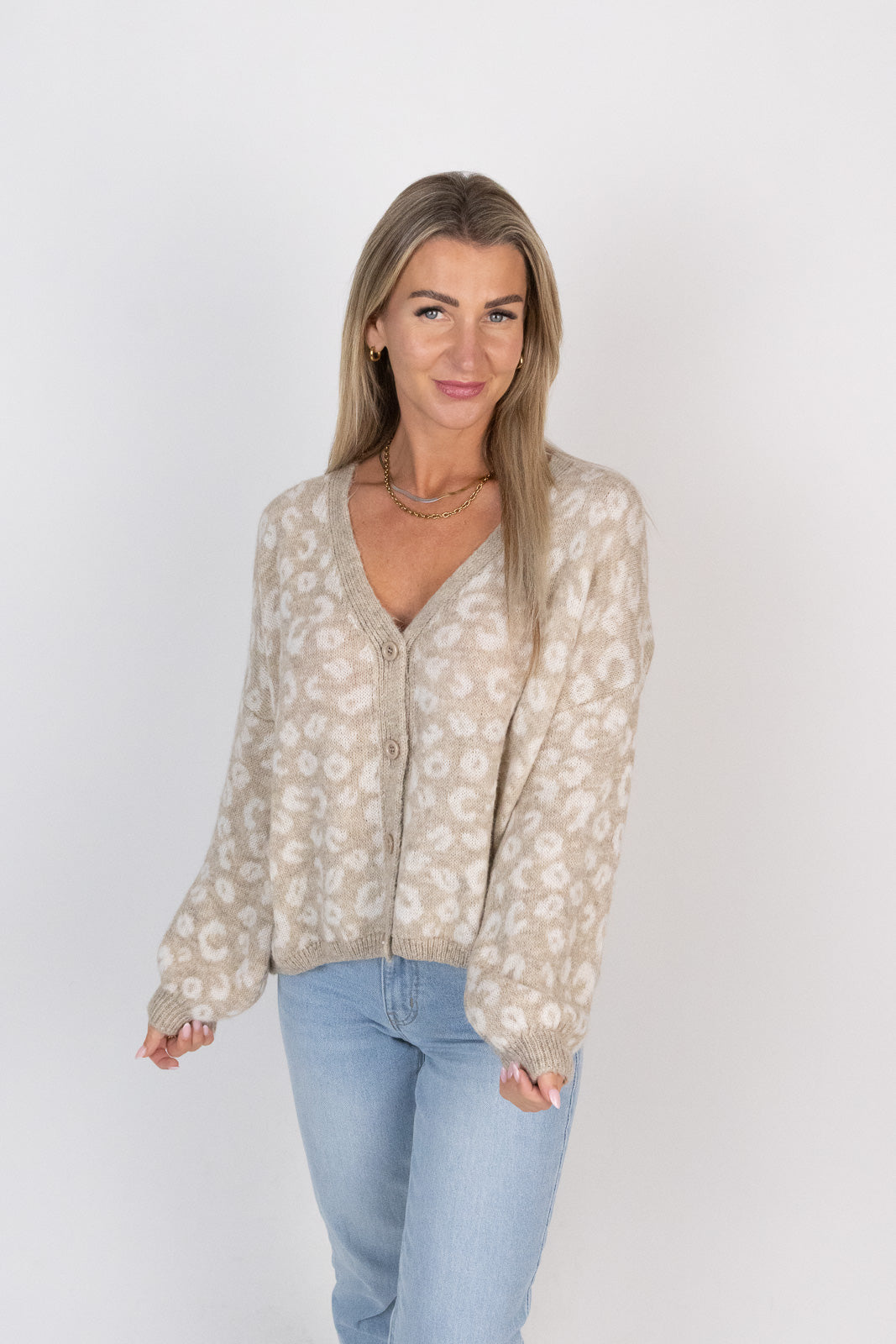 Cardigan in Leo mit Knopfleiste