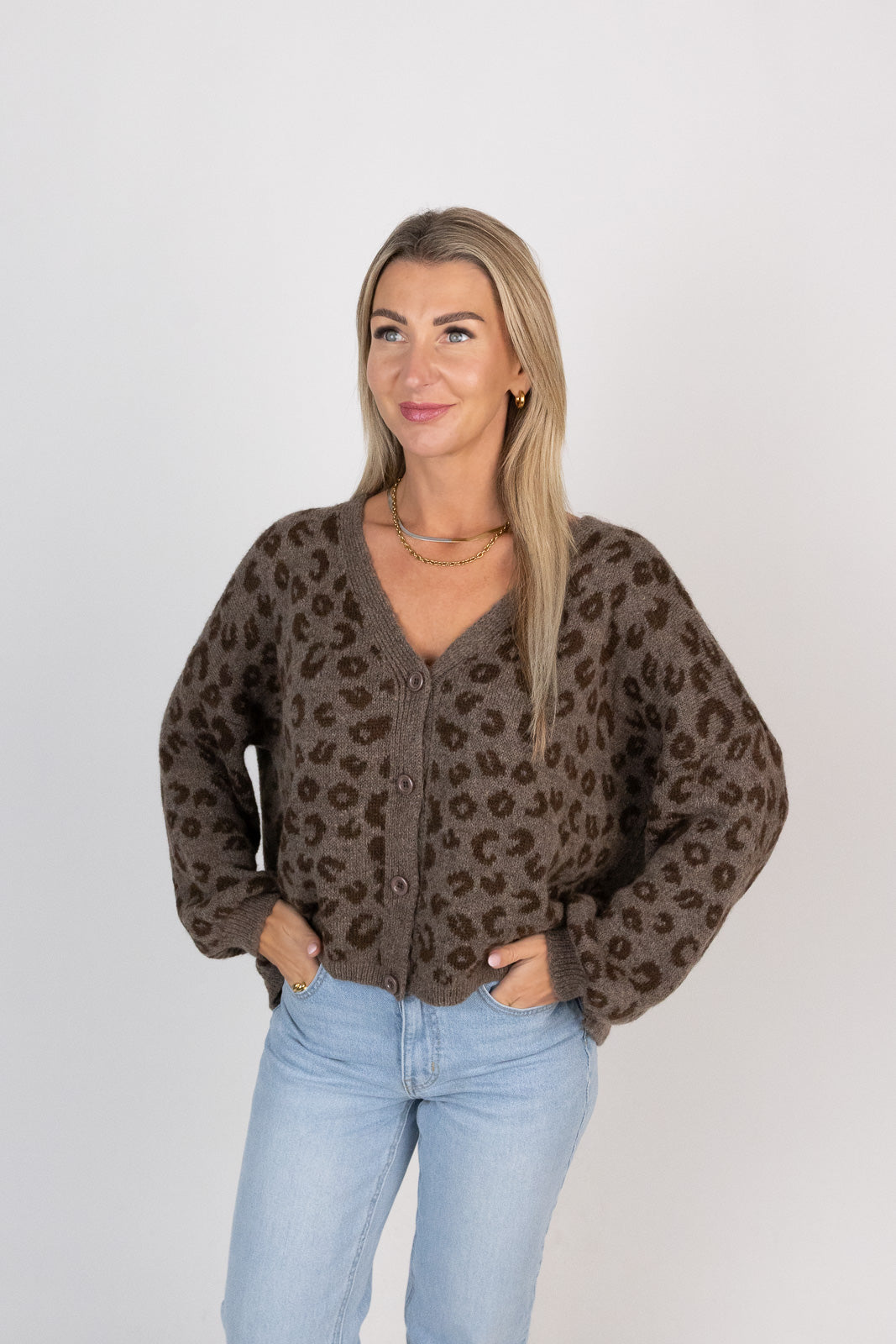 Cardigan in Leo mit Knopfleiste