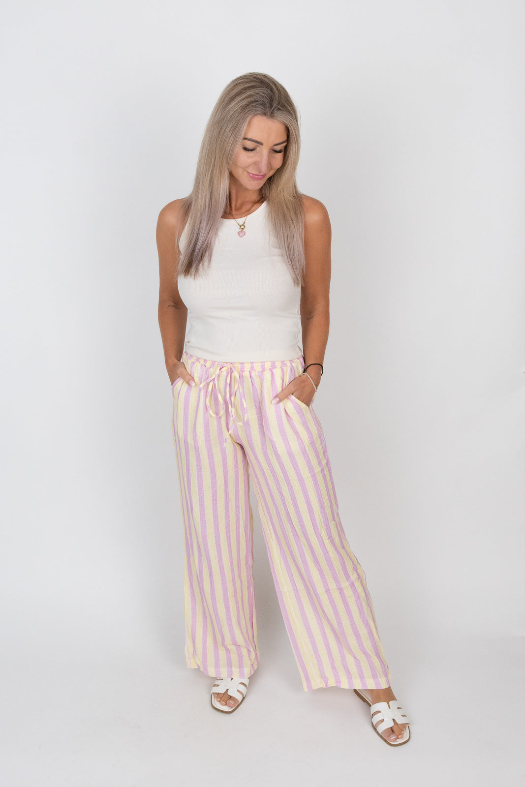 Musselin Hose gestreift
