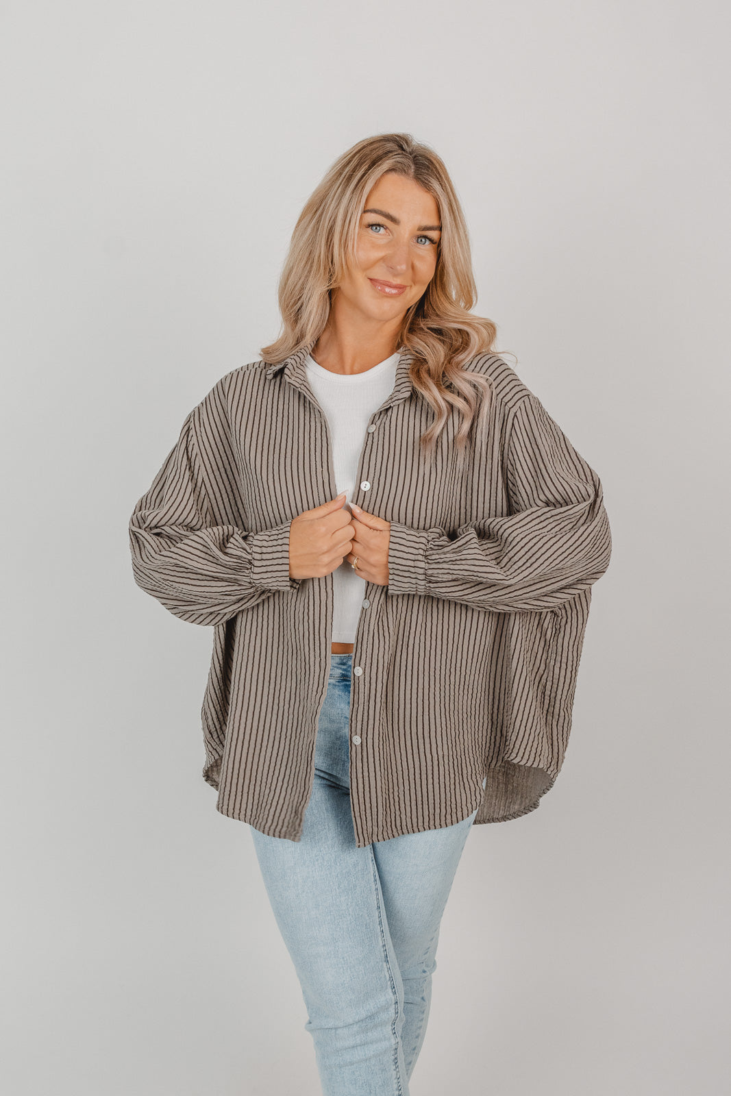 Musselin Bluse fein gestreift
