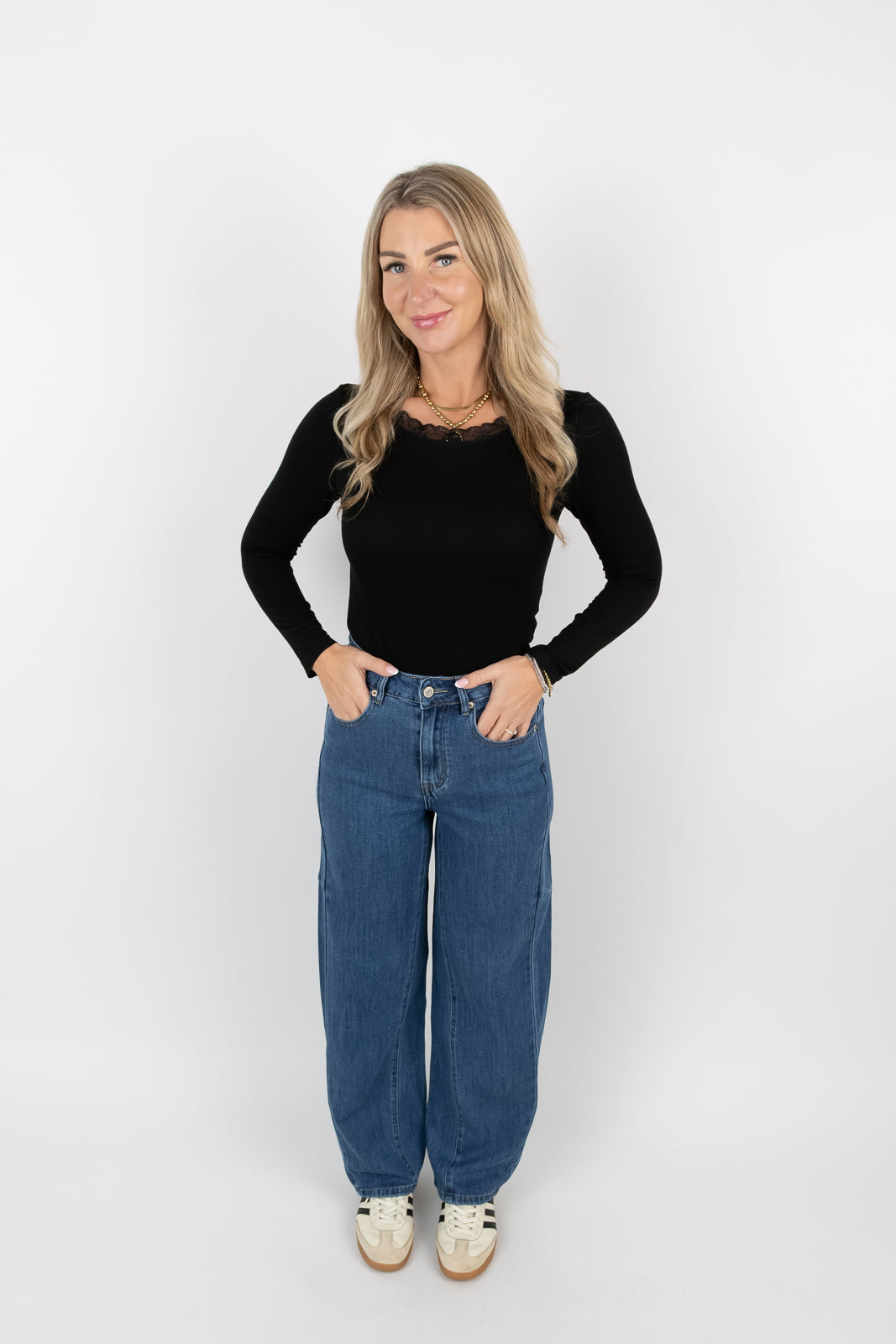 Barrel Jeans in blau