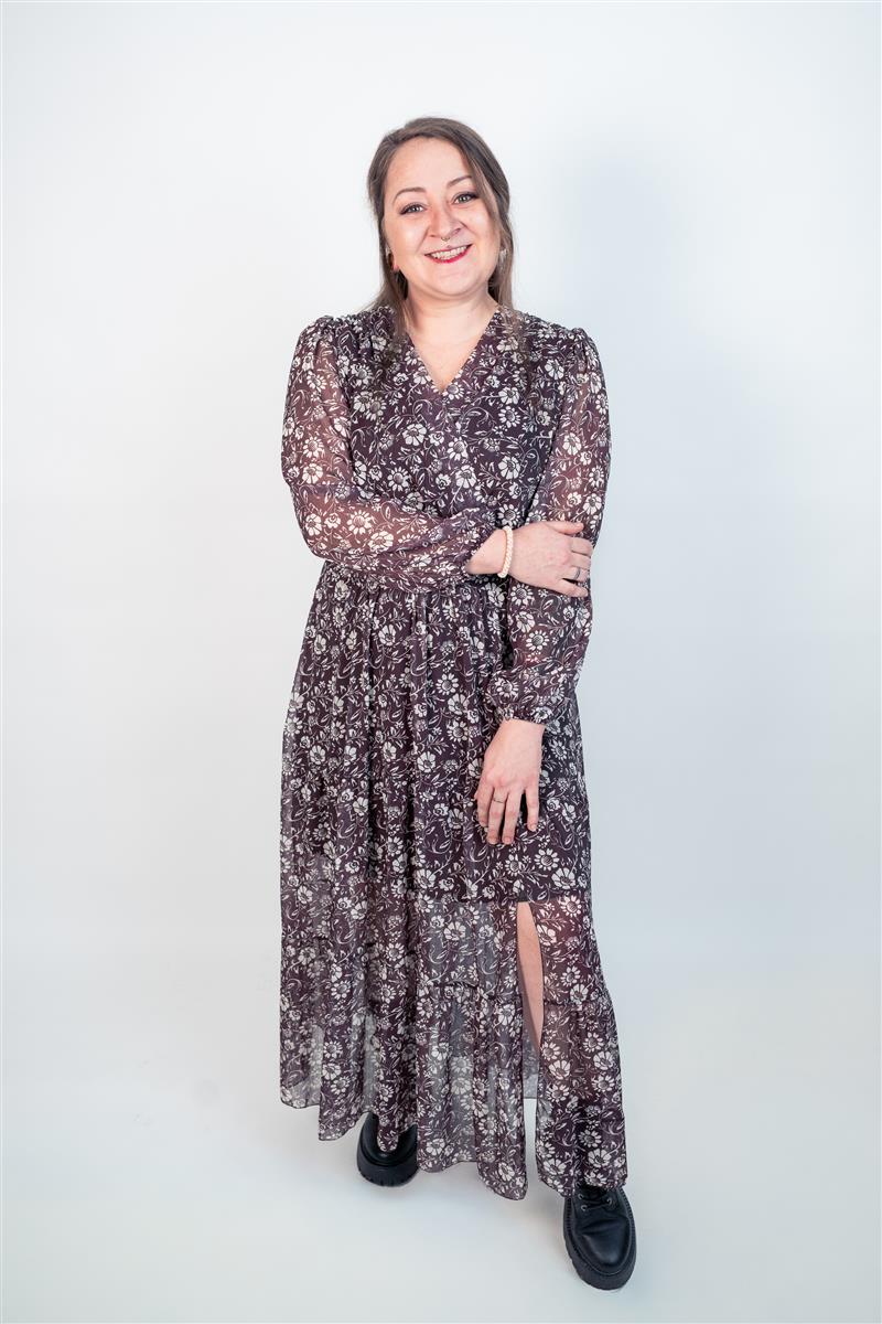 Kleid lang gemustert