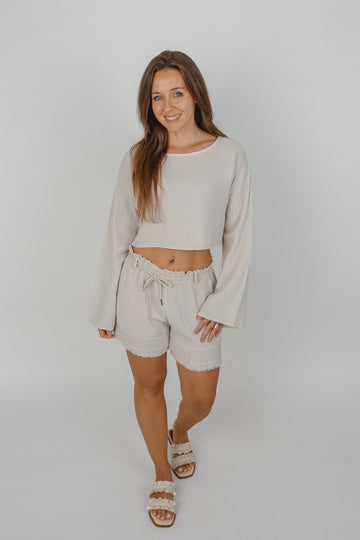 Musselin-Set Shirt & Shorts