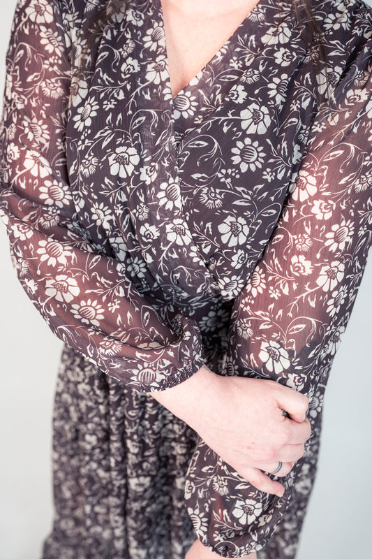 Kleid lang gemustert