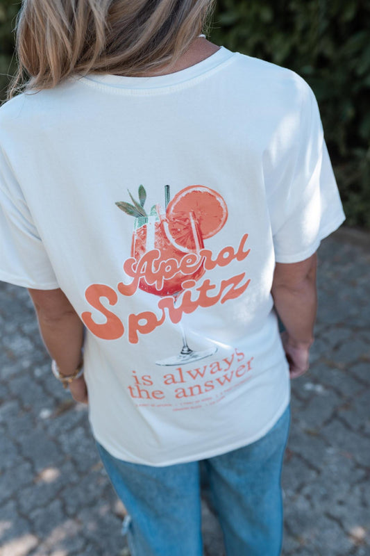 T-Shirt Print weiss-orange