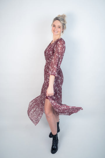 Kleid lang gemustert