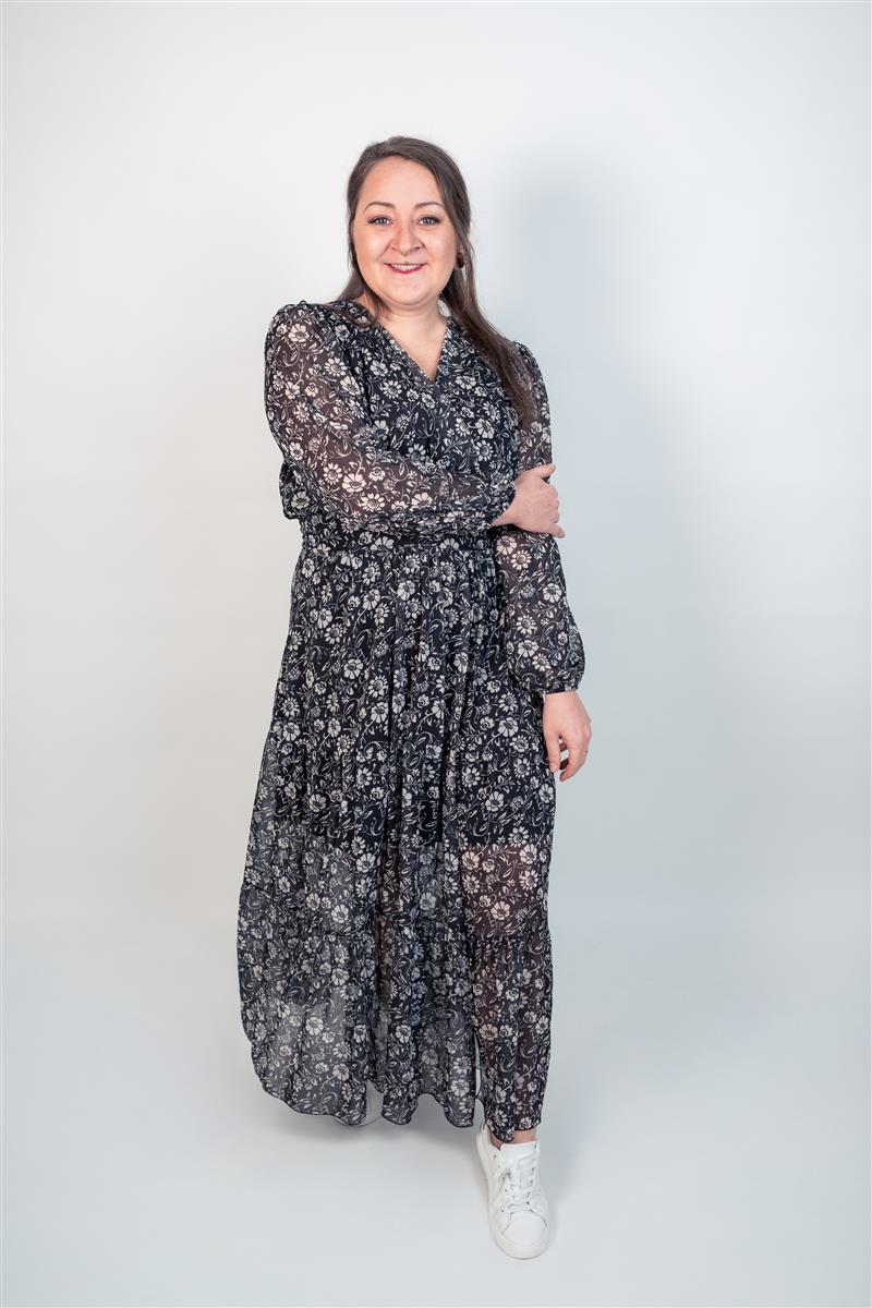 Kleid lang gemustert