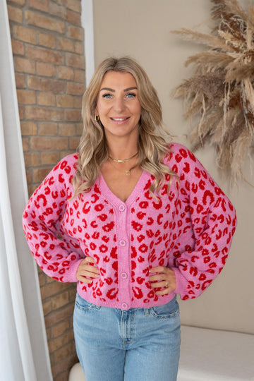 Cardigan in Leo mit Knopfleiste