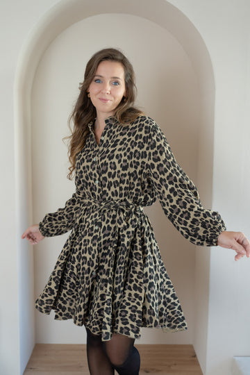 Musselin Kleid mit Stehkragen