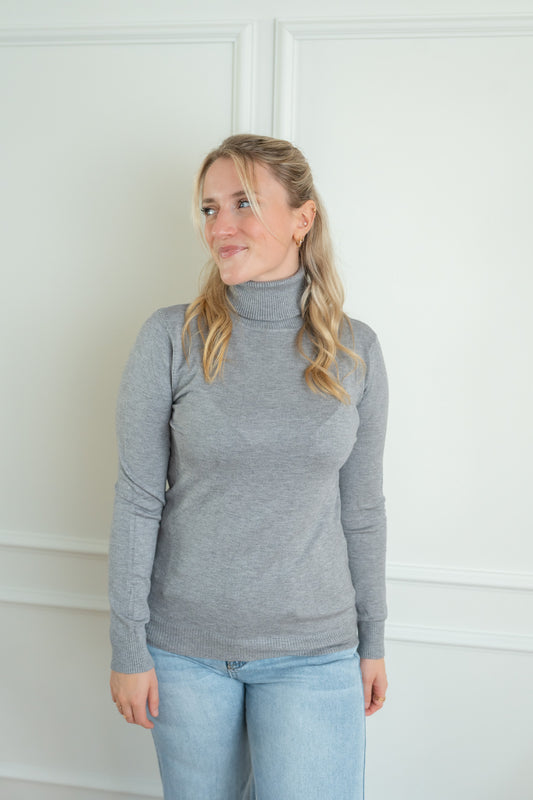 Rollkragen Pullover weit