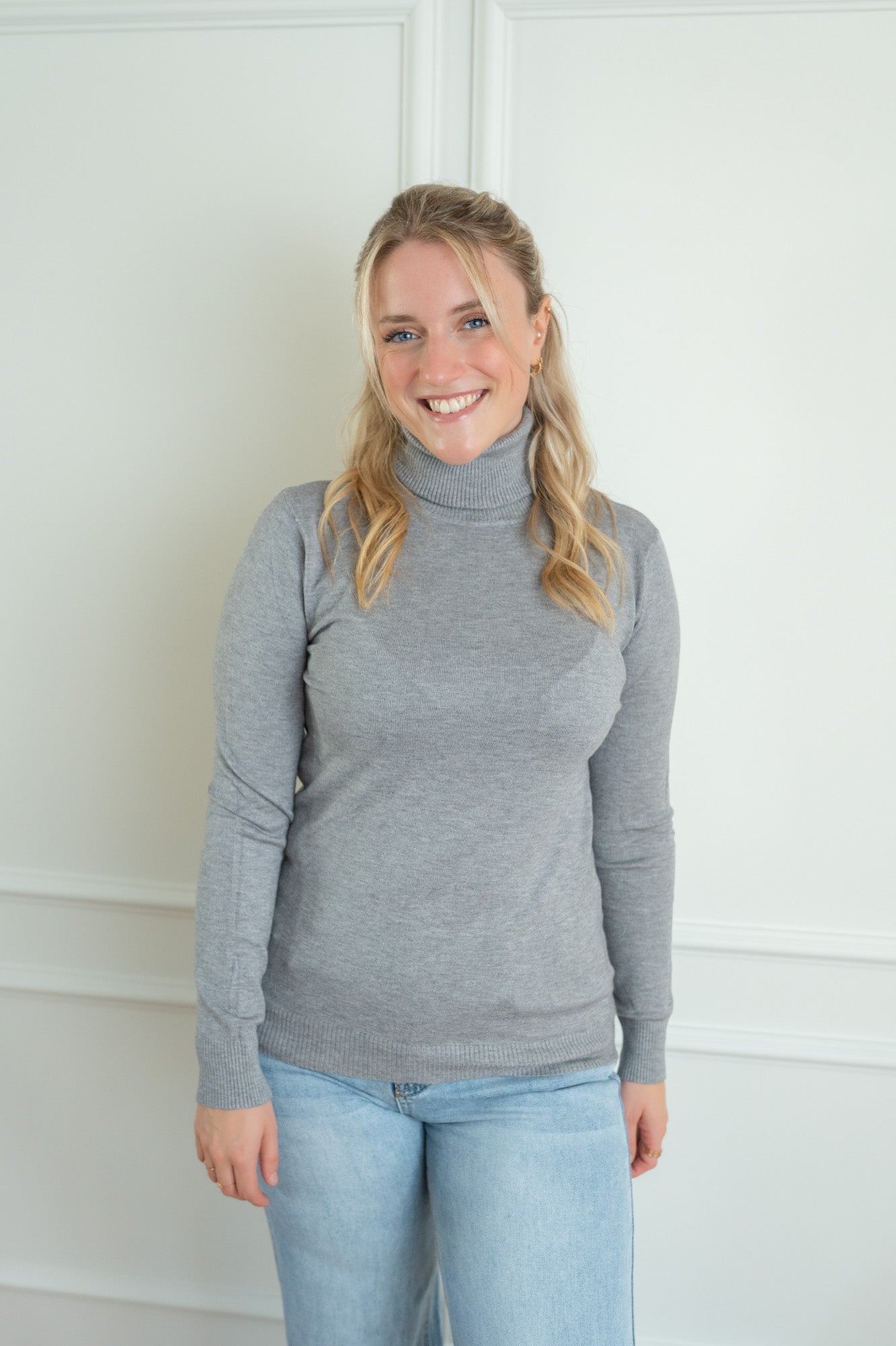 Rollkragen Pullover weit