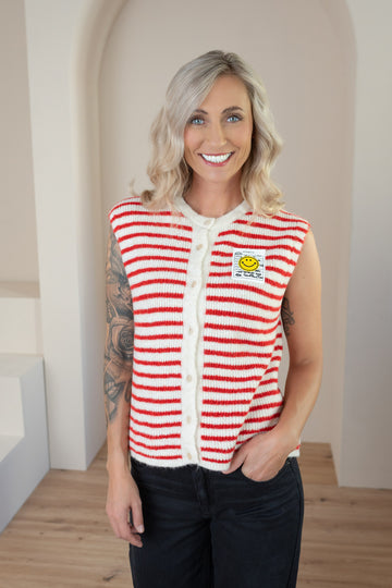Weste mit Smiley gestreift
