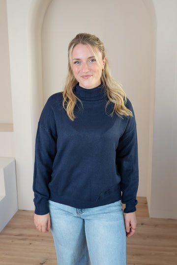 Rollkragen Pullover weit