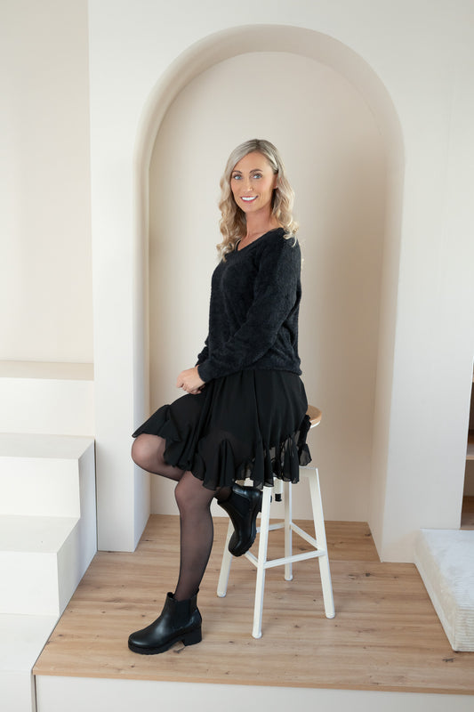 Pullover Flauschig V-Ausschnitt