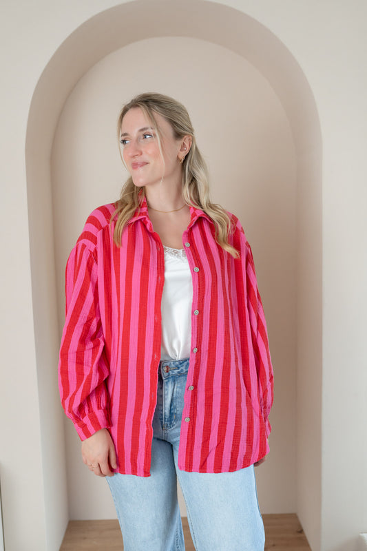 Musselin Bluse gestreift