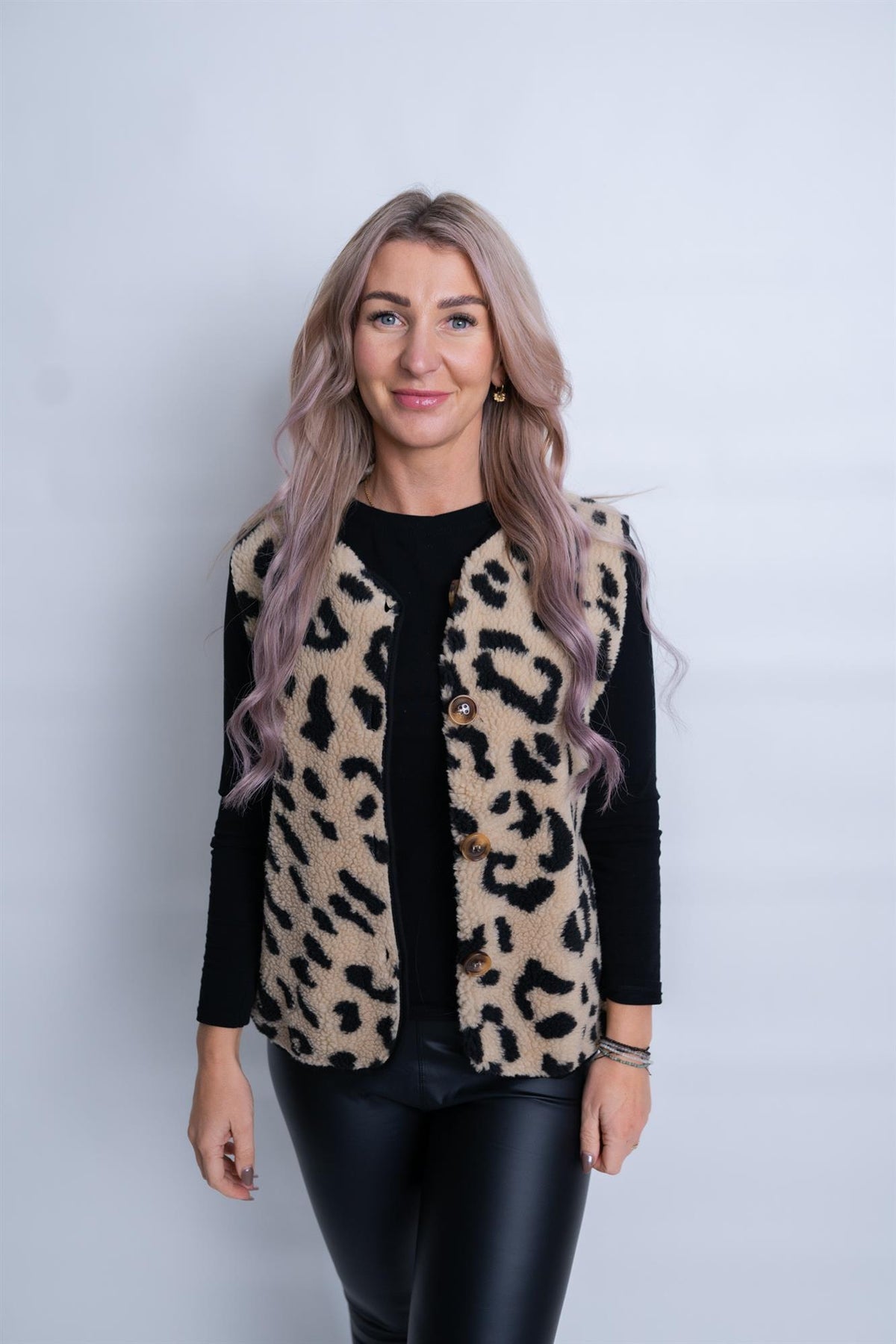 Weste mit Teddyfell Leo beige