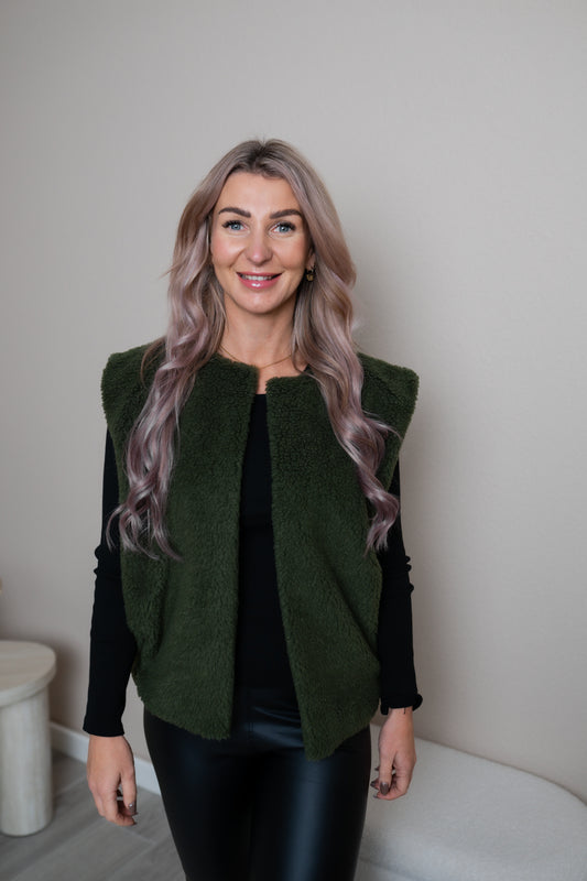 Weste mit Teddyfell ohne Knöpfe