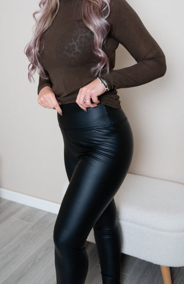 Leggins in Lederoptik