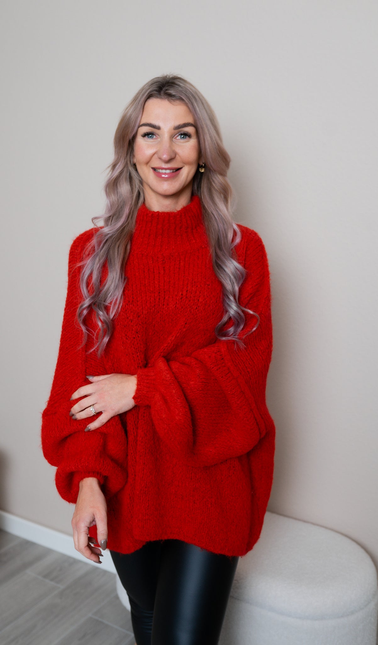 Pullover abgesetzte Nähte lang