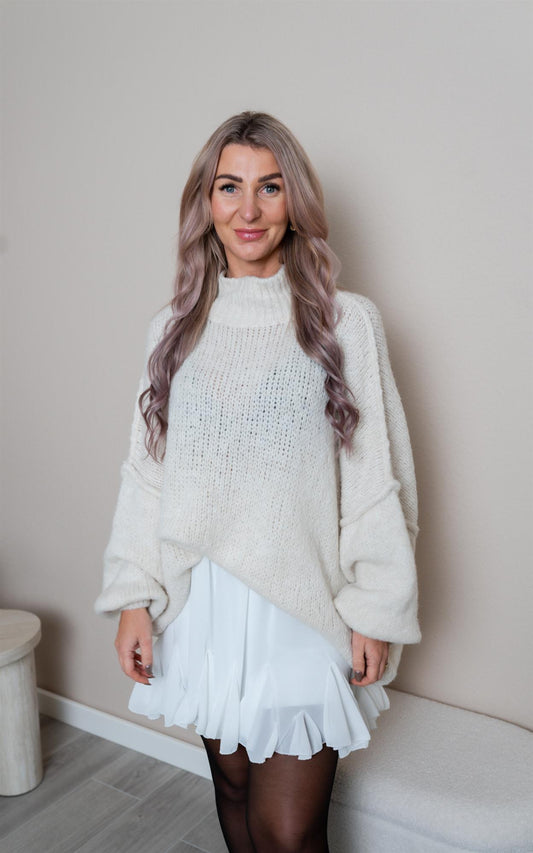 Pullover abgesetzte Nähte lang