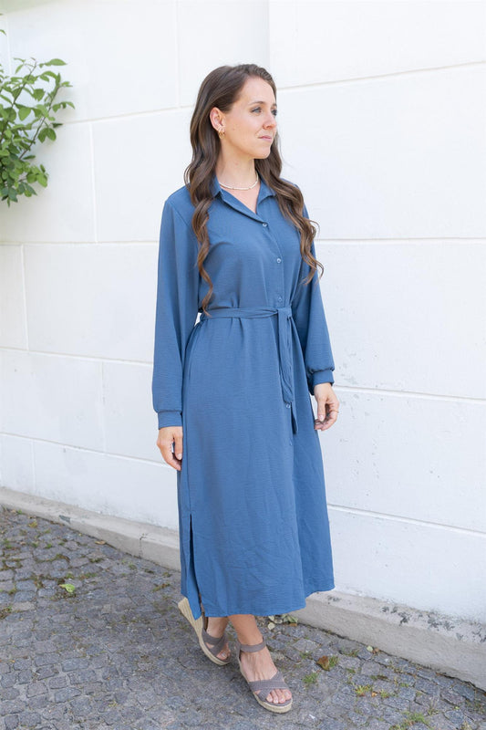 Hemdblusen-Kleid jeansblau