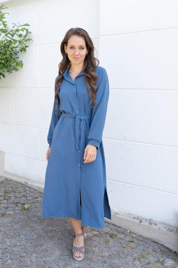 Hemdblusen-Kleid jeansblau