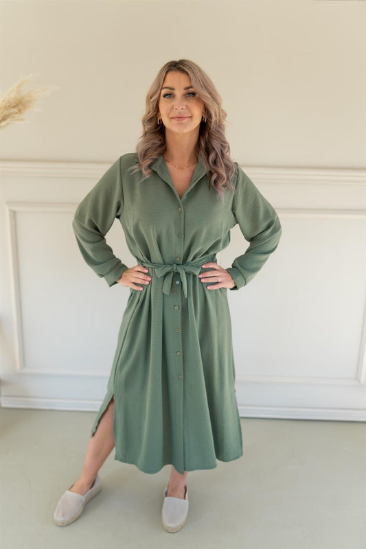 Hemdblusen-Kleid helles khaki