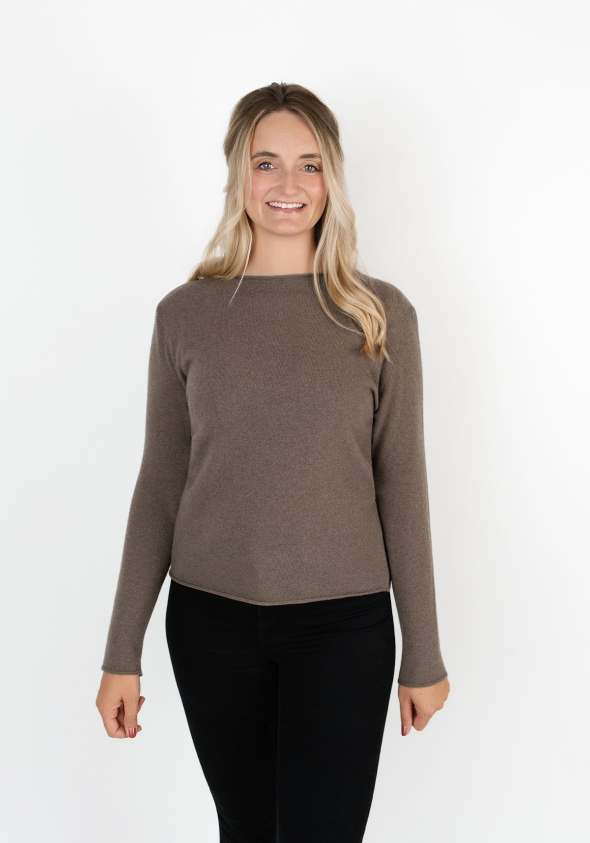 Pullover Rundhalsausschnitt mit Kaschmiranteil