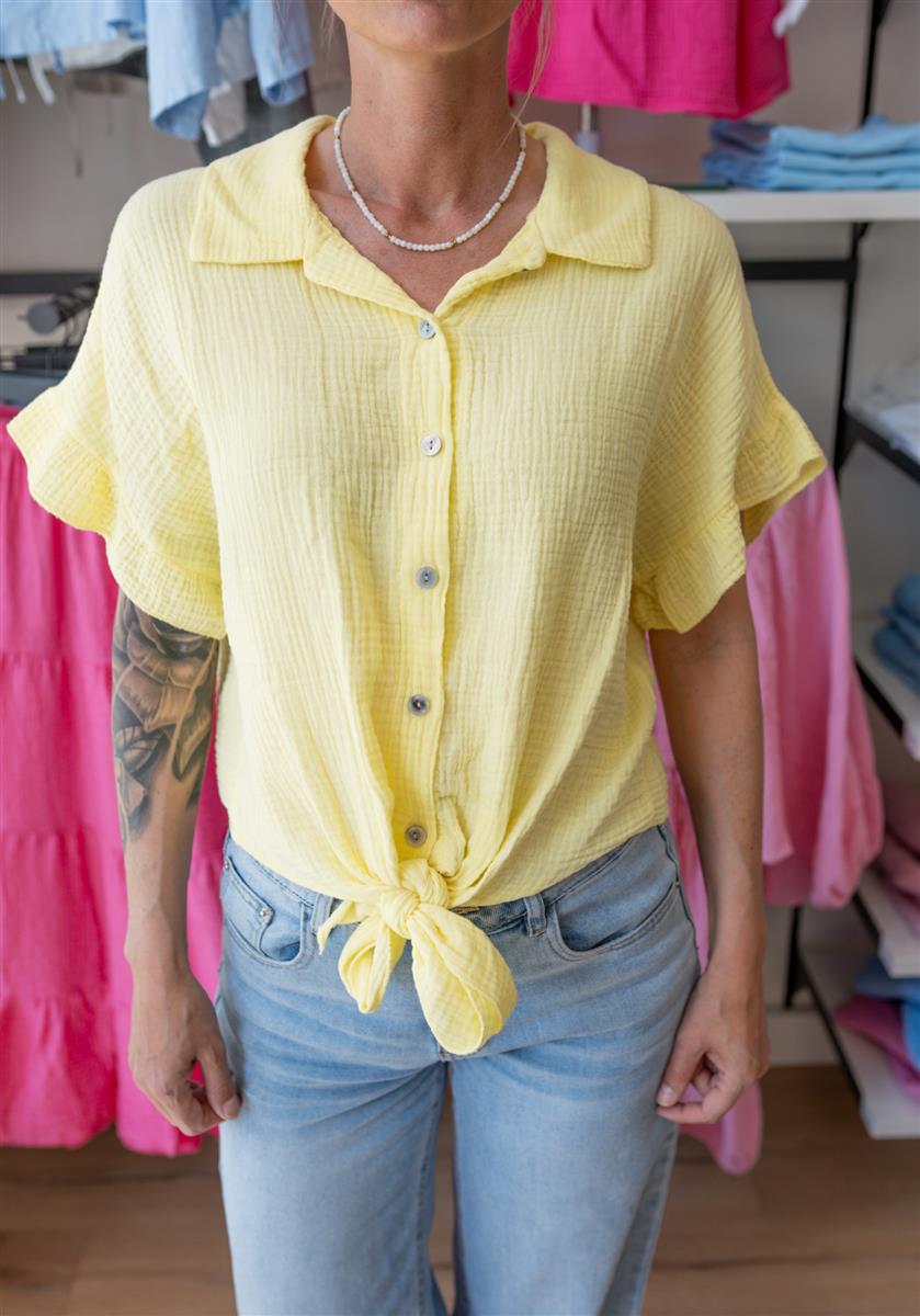 Musselin Bluse mit Knoten