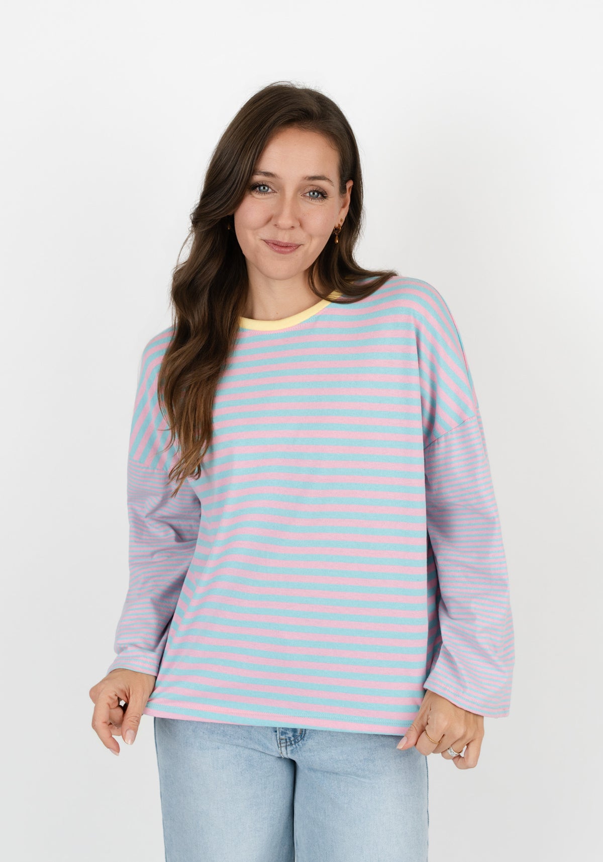 Langarmshirt mit Rundhalsausschnitt und Streifen