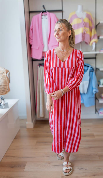 Musselin Kleid mit Streifen