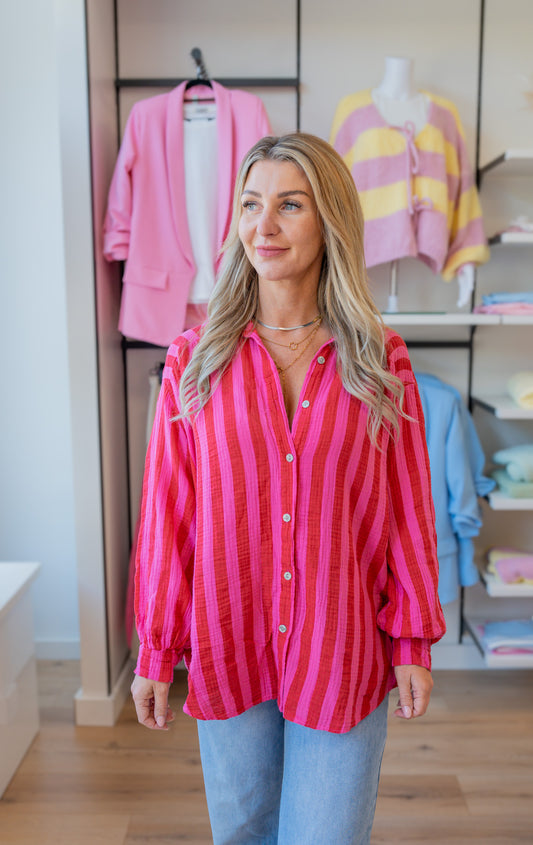 Musselin Bluse gestreift