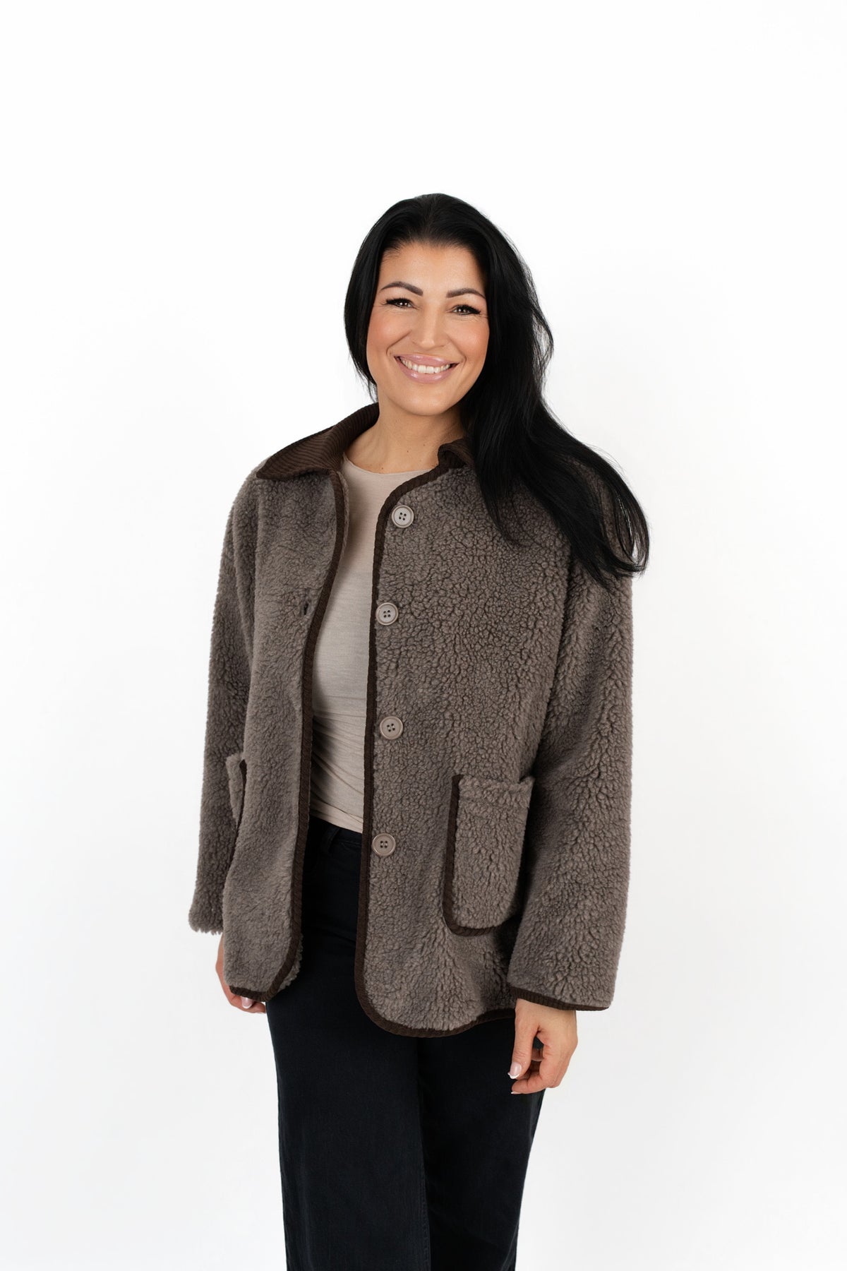 Kurze Oversized Jacke Teddyfell