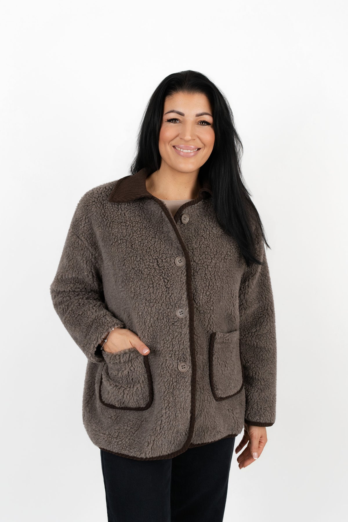 Kurze Oversized Jacke Teddyfell