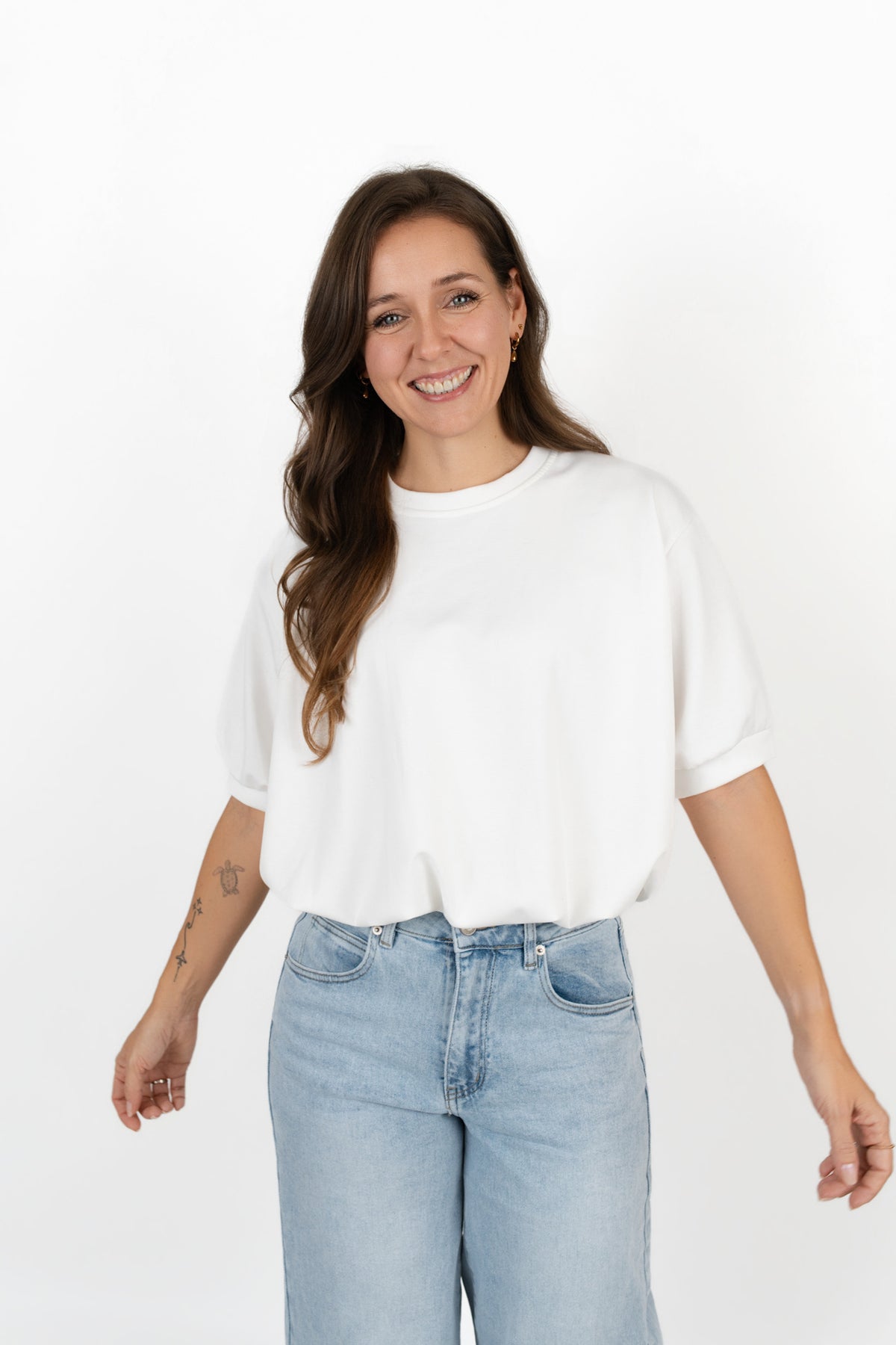 Sweatshirt Ballonschnitt kurze Ärmel