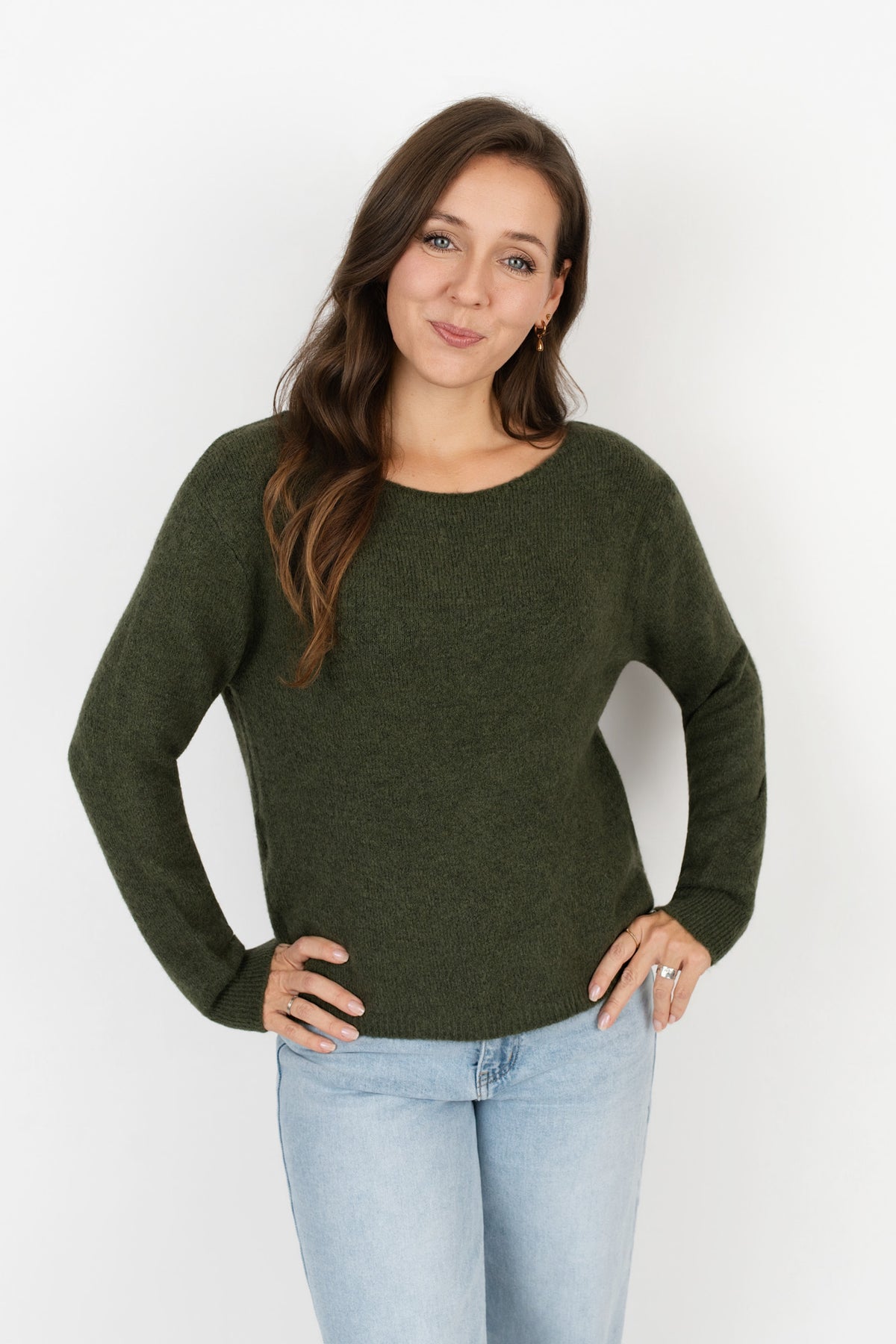 Pullover mit Spitze und Knotendetail