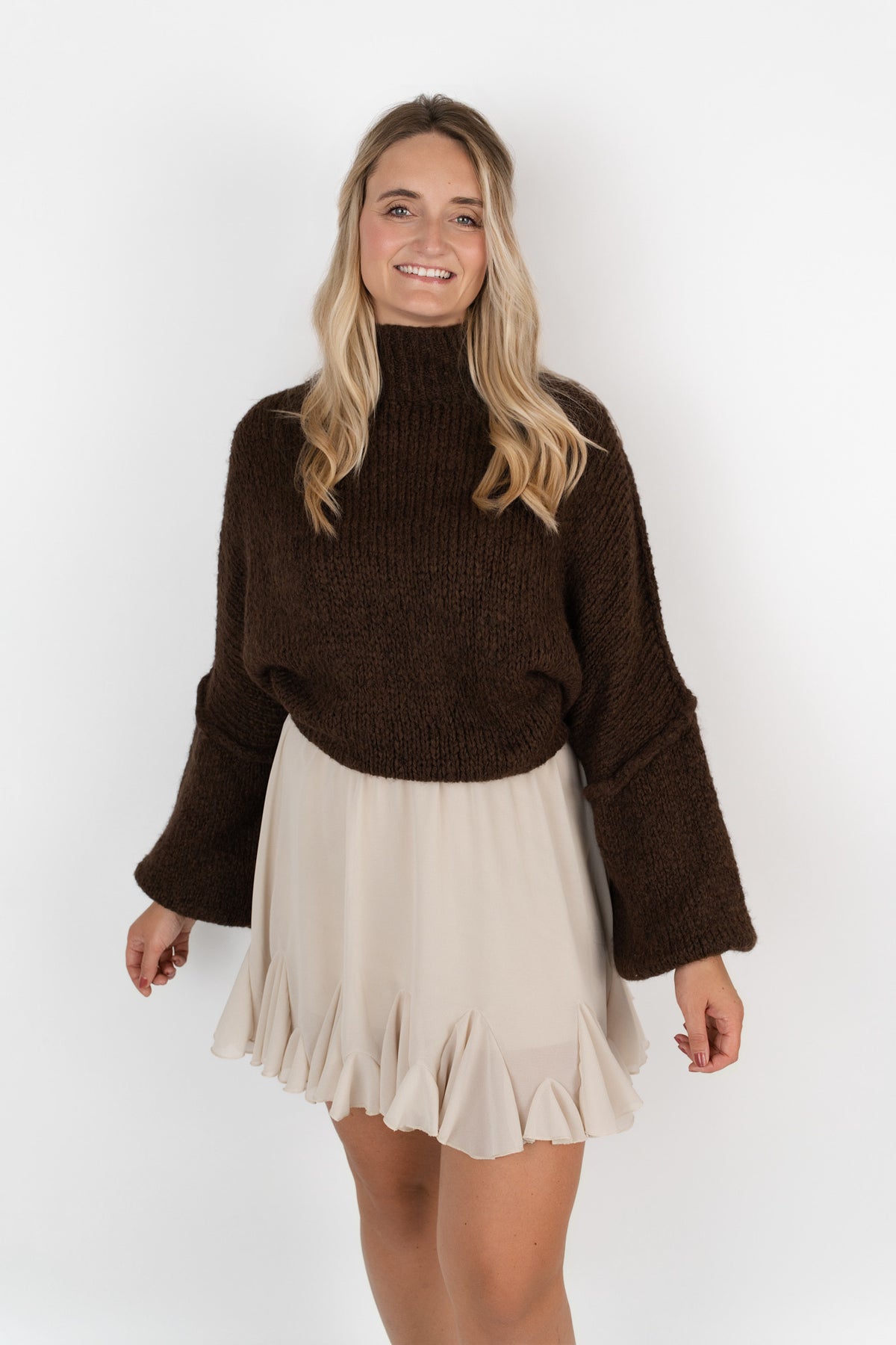 Pullover abgesetzte Nähte lang
