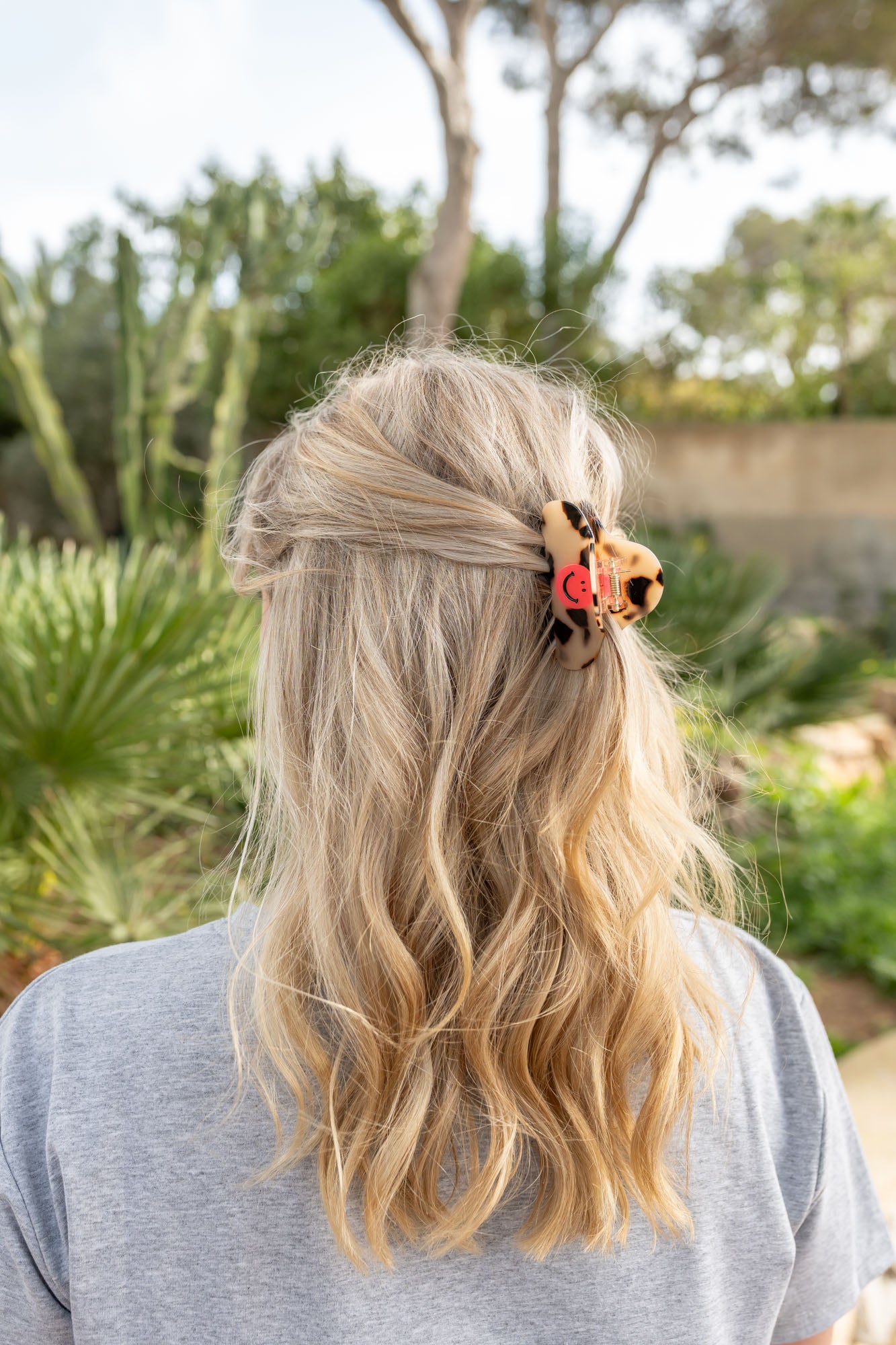 mittelgroße Haarspange mit Smiley