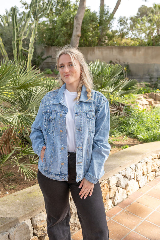 Jeansjacke mit Glitzer