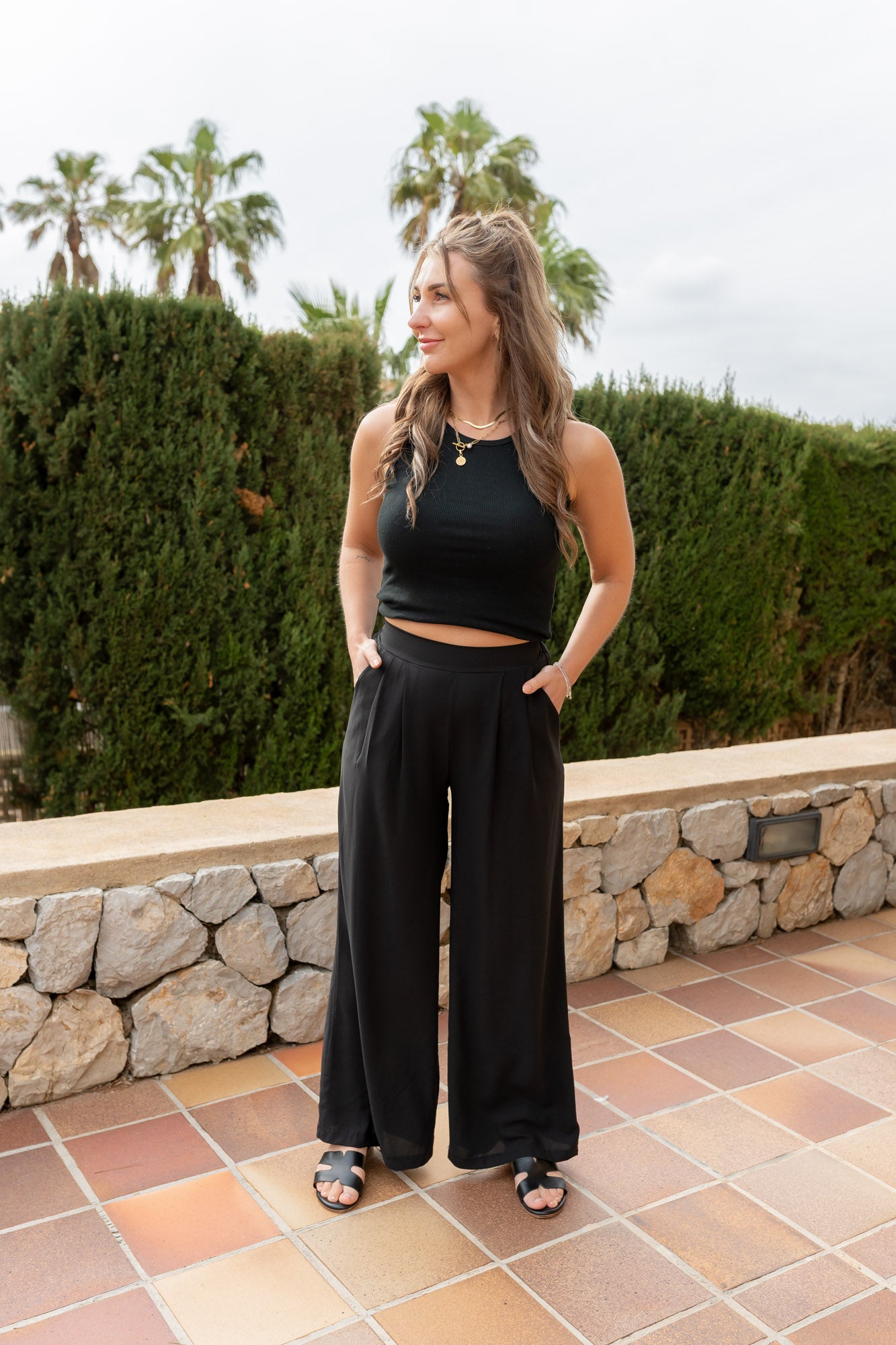 Stoffhose Wide Leg