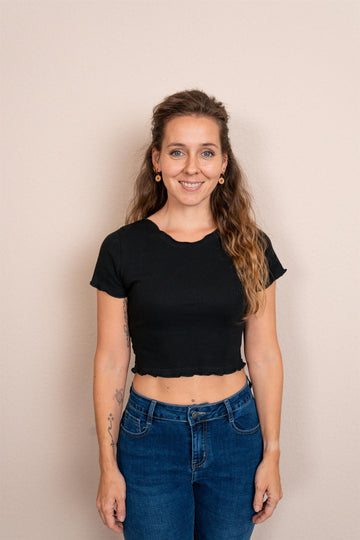 Cropshirt in schwarz