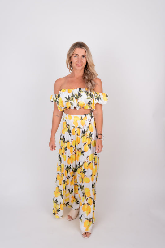 Set aus Top und Hose Zitronen