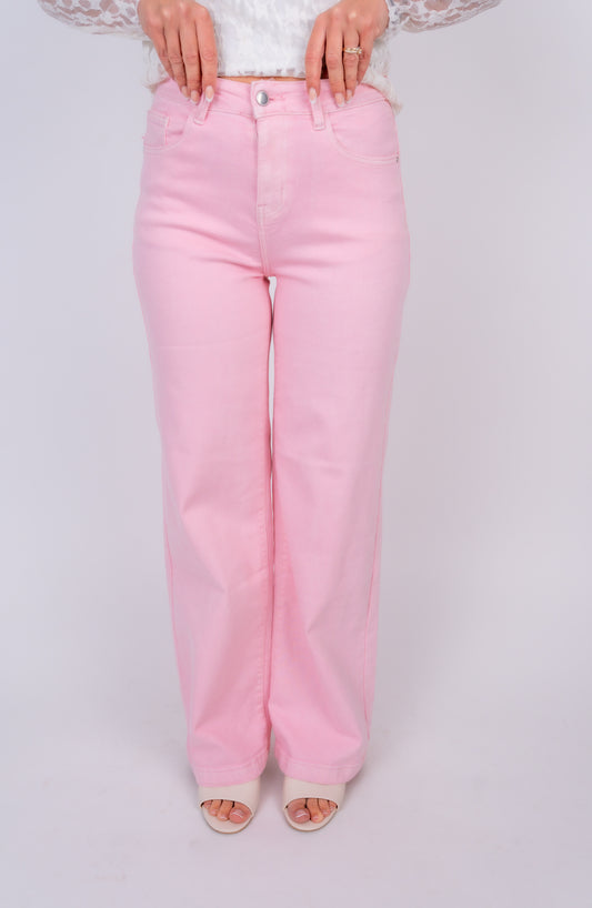 Jeans Wide Leg rosa