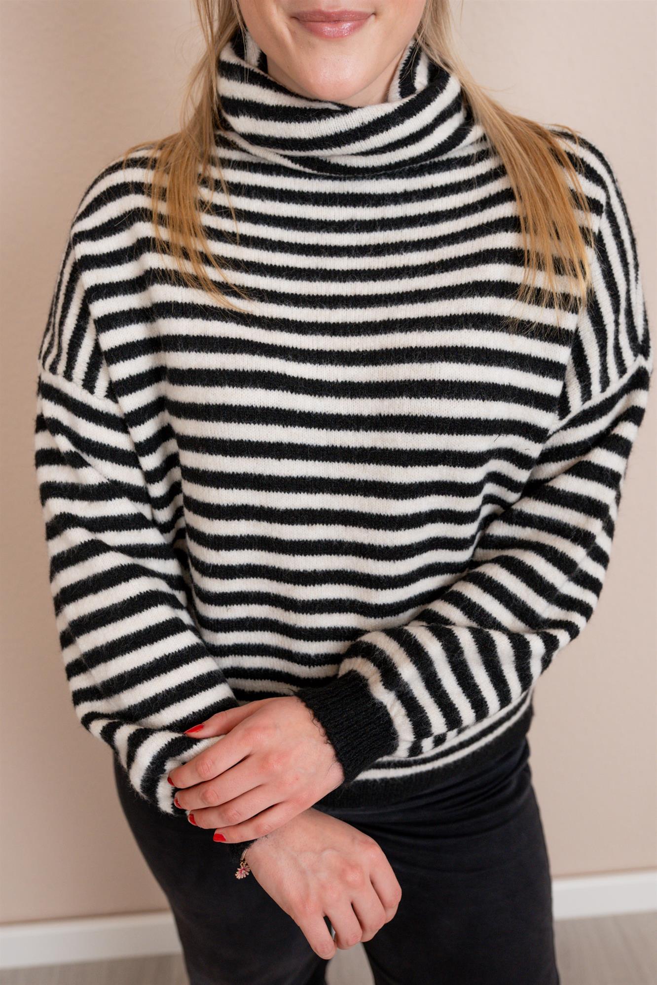 Pullover gestreift mit Rollkragen