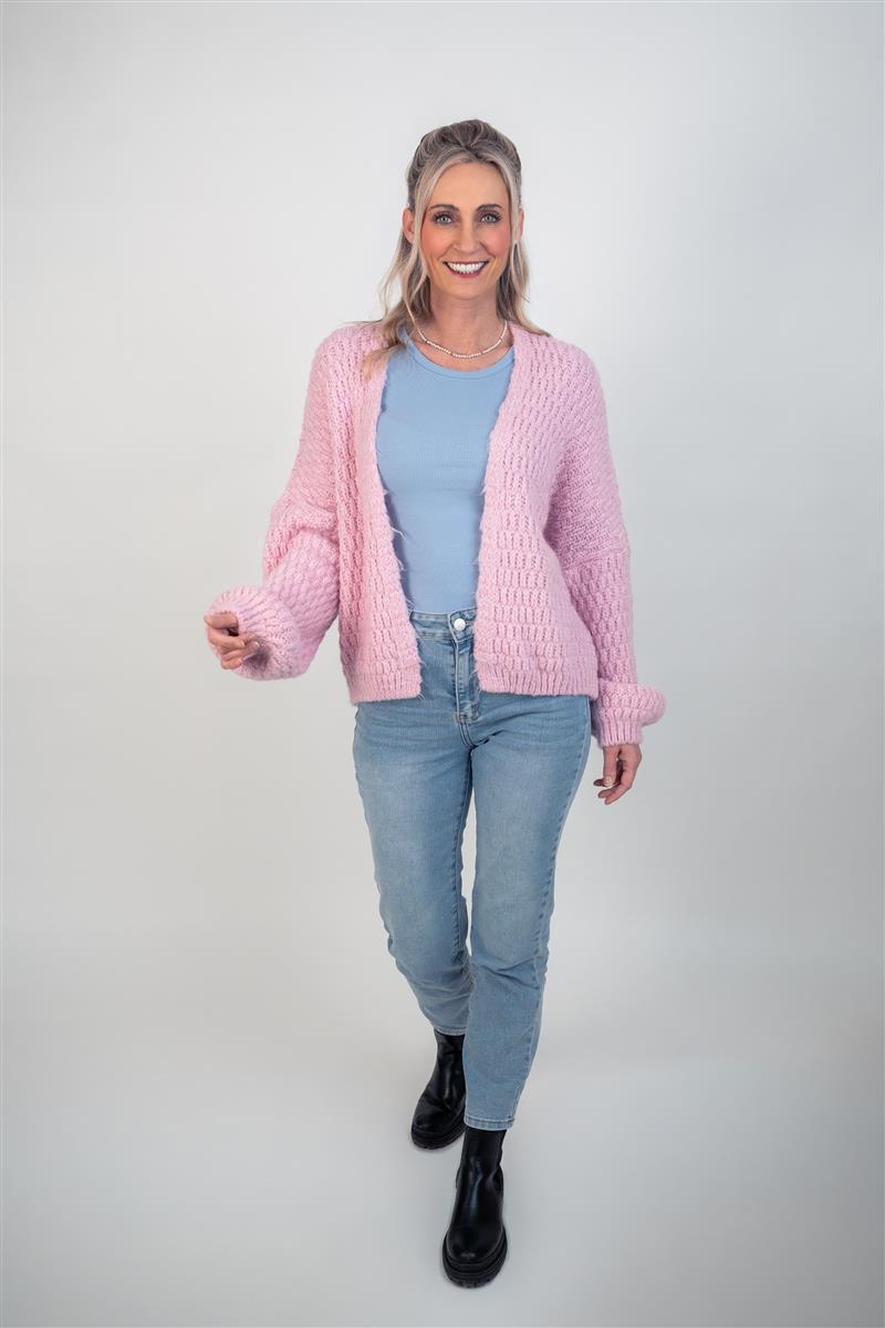 Cardigan kurz Zopfmuster