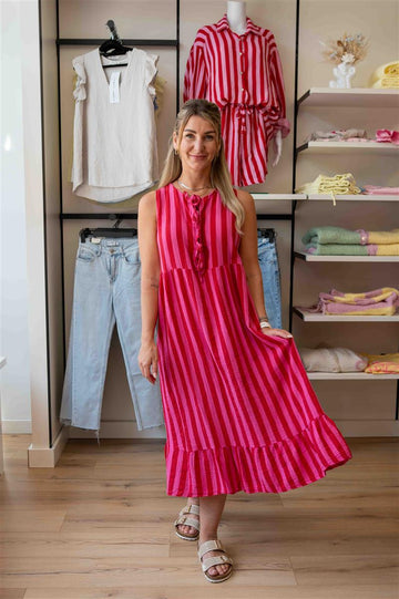 Musselin Kleid mit Streifen und Schleife